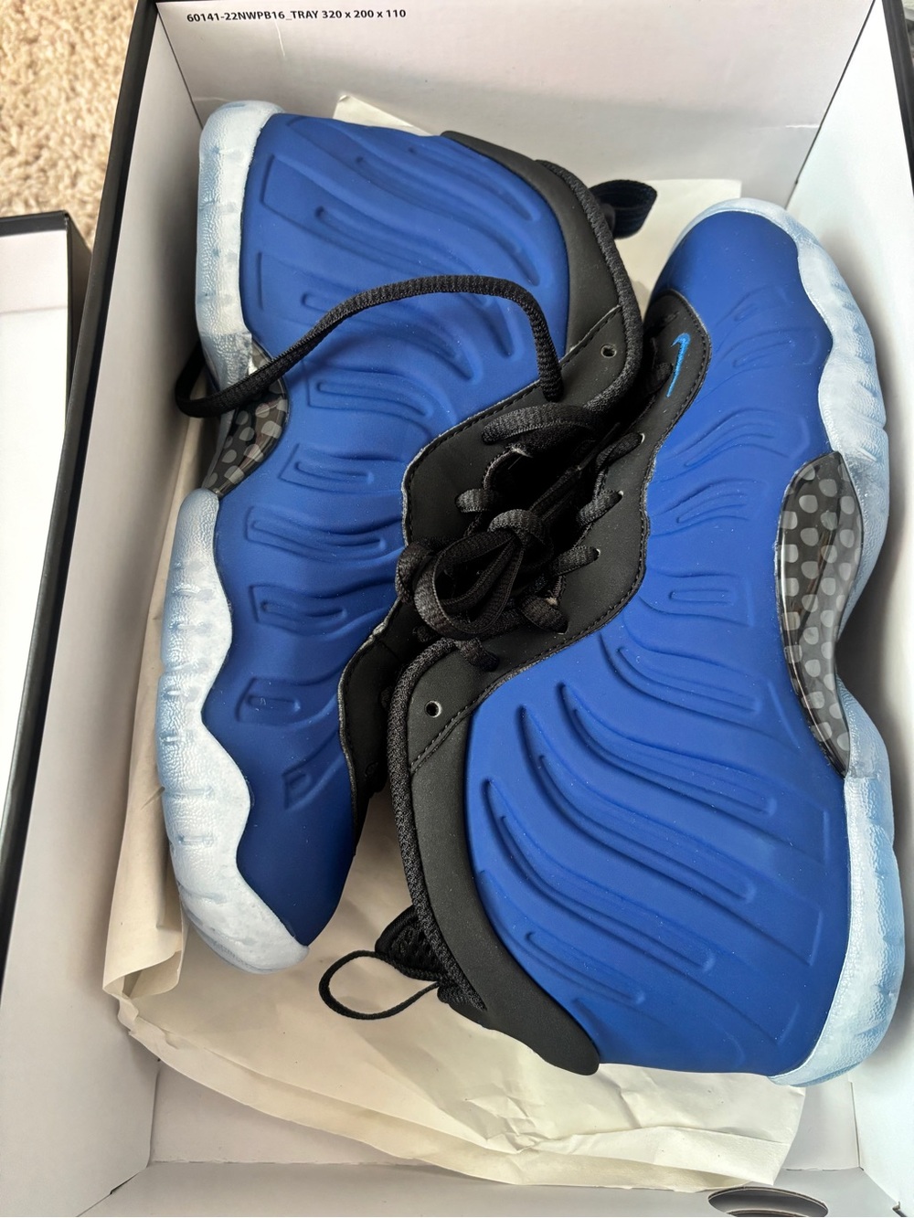 Nike Kids Blue and Black Foamposite Style Sneakers